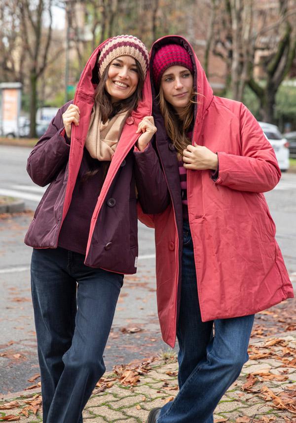 Rose & Lini OOF WEAR REVERSIBLE “JACKET 9410” BORDEAUX & FUCSIA Nuova