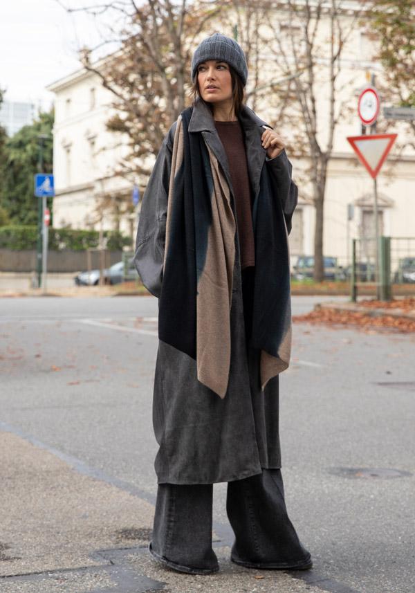 Rose & Lini GIORGIO BRATO LEATHER OVERSIZED COAT VINTAGE BLACK 2025