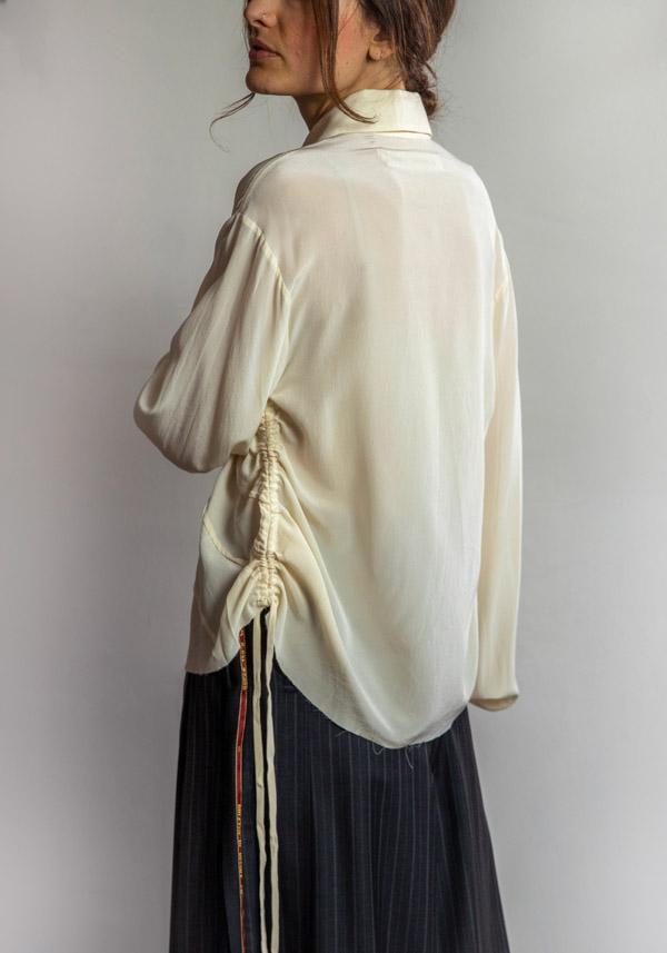 Rose & Lini A TENTATIVE ATELIER SILK “AGLAIA” LINEN SHIRT In Linea