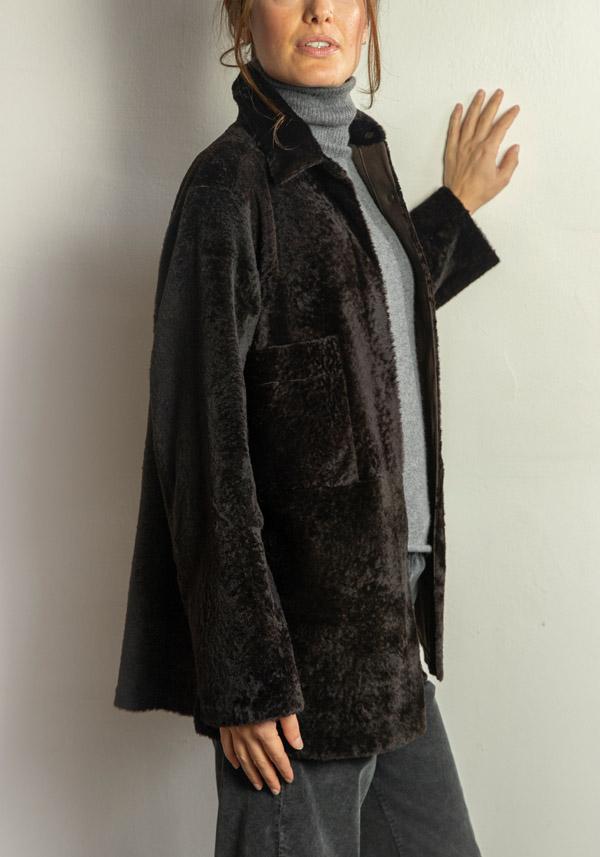 Rose & Lini FURLING BY GIANI REVERSIBLE LAMBSKIN “BABY LAMB” EBONY JACKET Novità