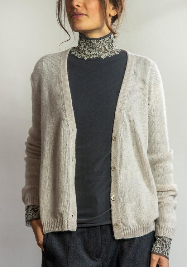 Rose & Lini PRIVATE 0204 CASHMERE “182” SABLE CARDIGAN Presa