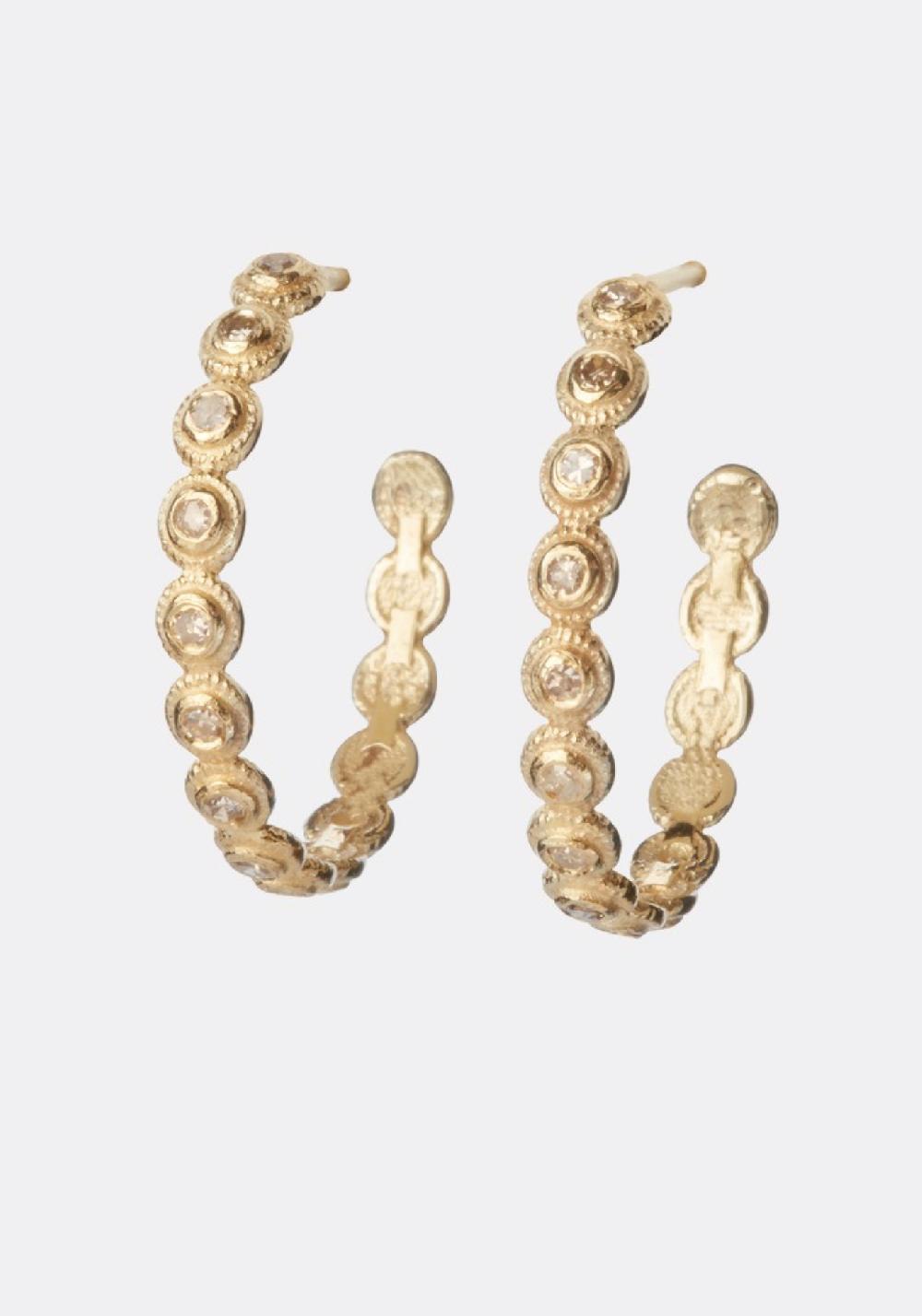 Rose & Lini 5 OCTOBRE “SUNY XL” GOLD HOOP EARRINGS In Vendita