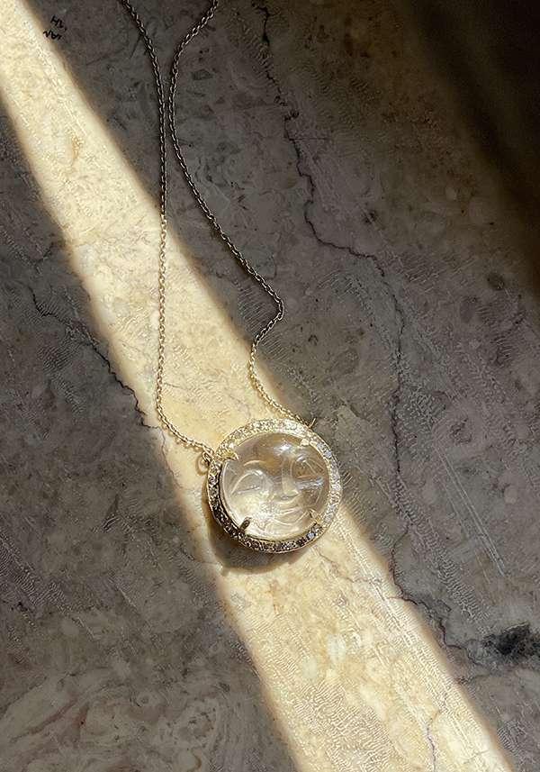 Rose & Lini 5 OCTOBRE “MOON” CRYSTAL NECKLACE I Più Venduti