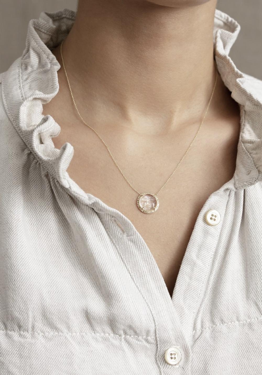 Rose & Lini 5 OCTOBRE “MOON” CRYSTAL NECKLACE I Più Venduti