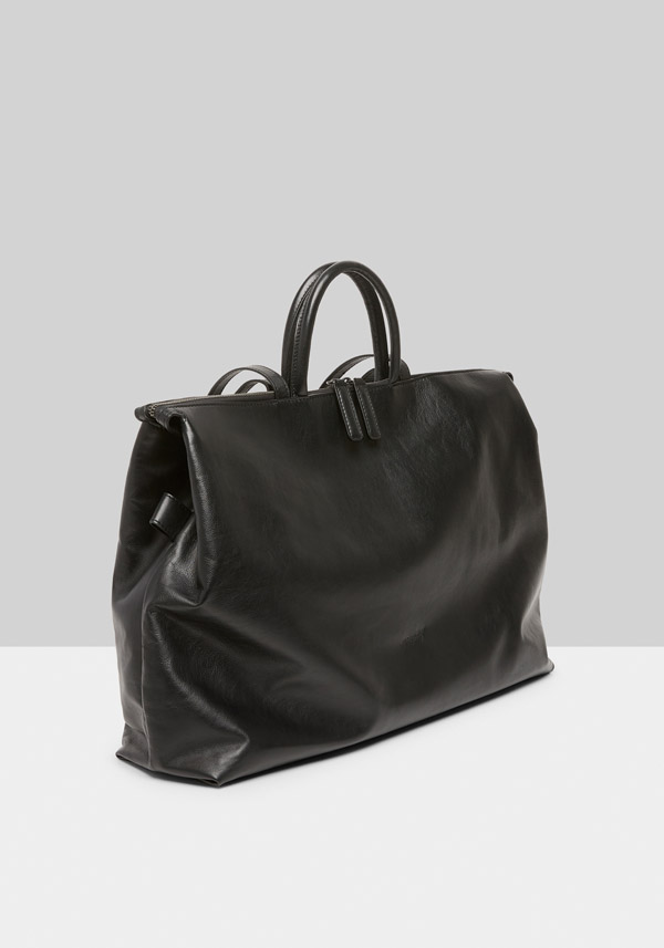 Rose & Lini MARSÈLL “4 IN ORIZZONTALE” BLACK LEATHER BAG Italy