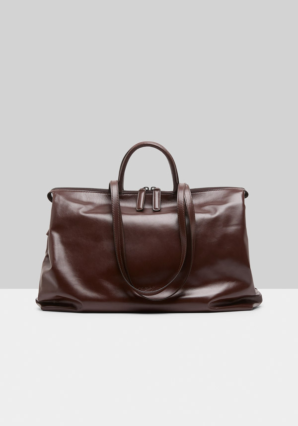 Rose & Lini MARSÈLL “4 IN ORIZZONTALE” MORO BROWN LEATHER BAG Vendita