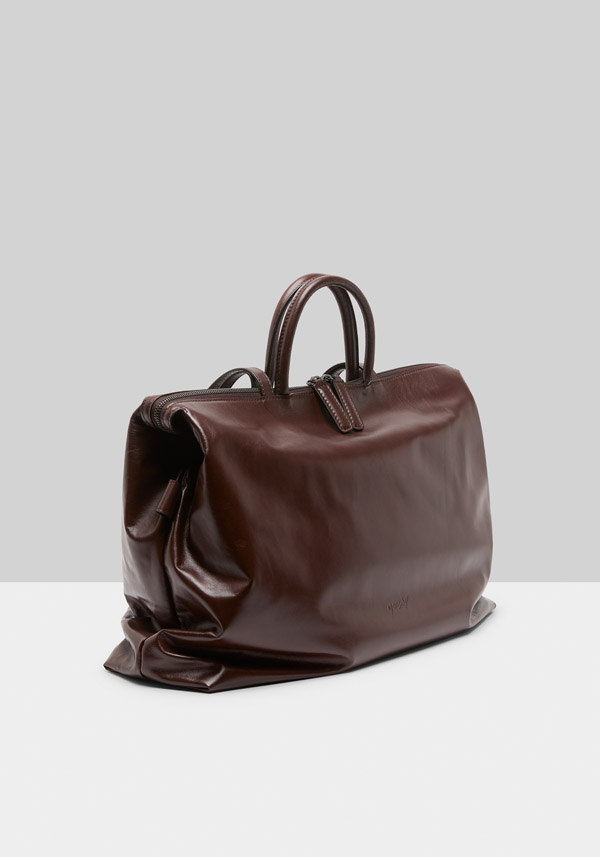 Rose & Lini MARSÈLL “4 IN ORIZZONTALE” MORO BROWN LEATHER BAG Vendita