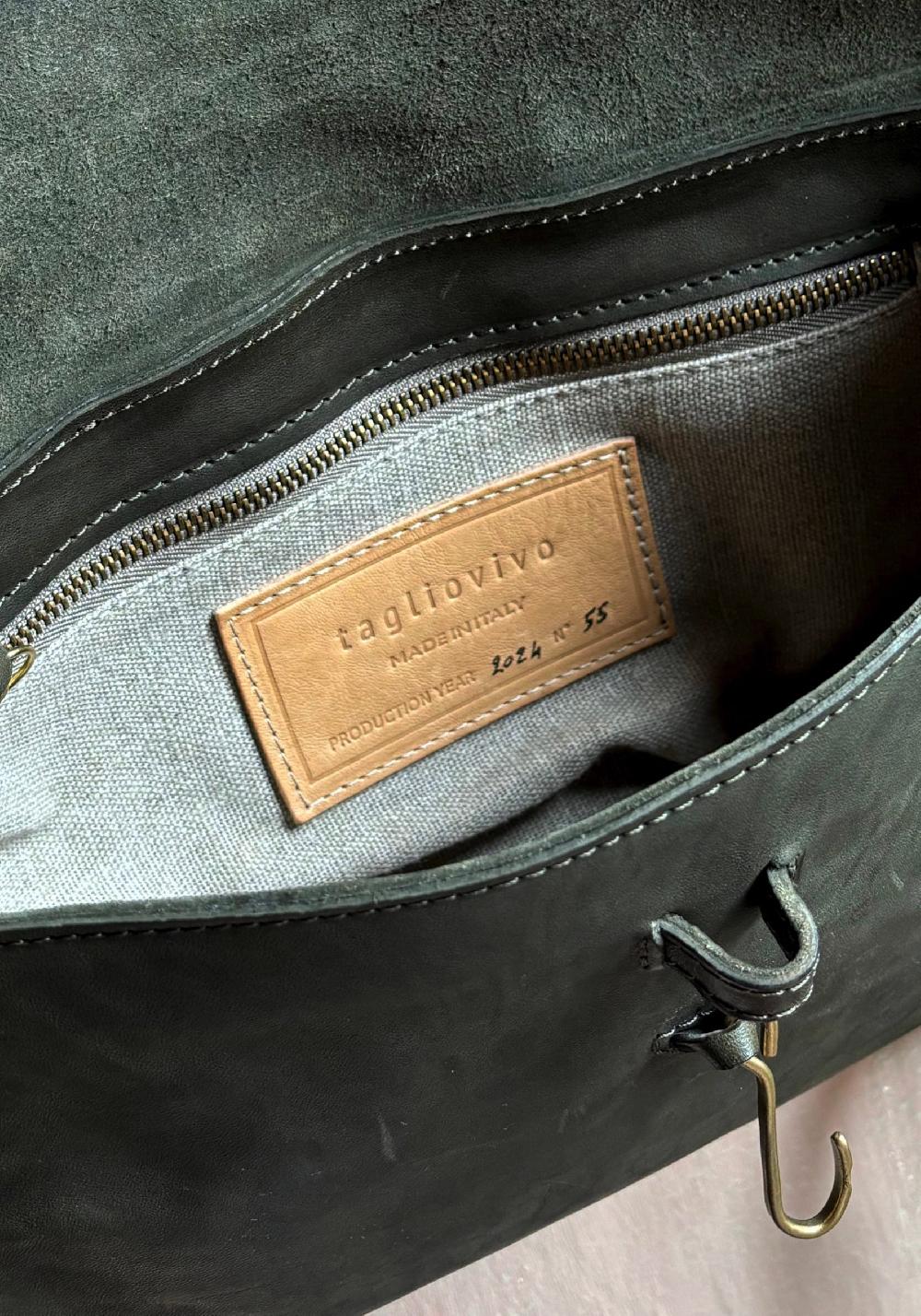 Rose & Lini TAGLIOVIVO MILITARY LEATHER “DOCTOR W” BAG Spedizione Gratuita