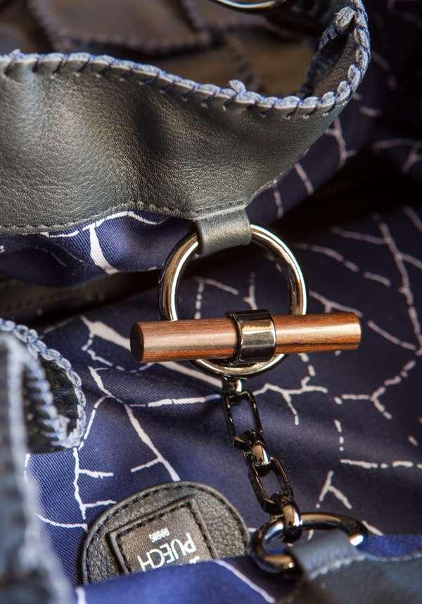 Rose & Lini JAMIN PUECH “HONU GM” NAVY LEATHER BAG Promozione Limitata