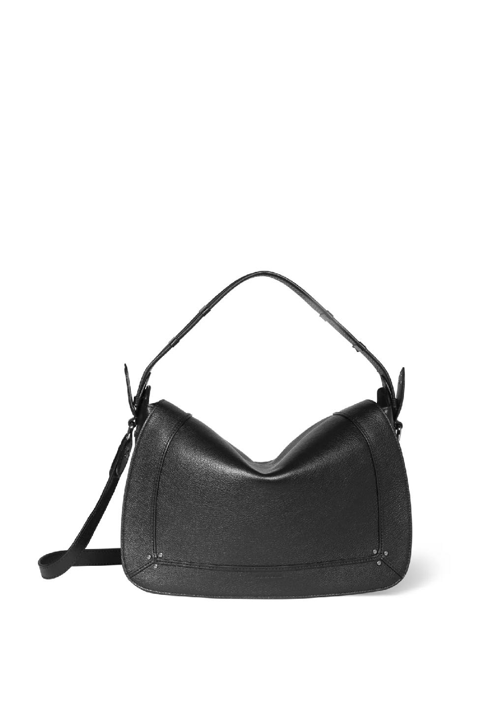 Rose & Lini JÉRÔME DREYFUSS “PEPITO L” BLACK & SILVER LEATHER BAG In Linea