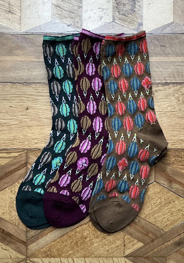 Rose & Lini ANTIPAST WOOL “FLOATING DROPS” AS-224 SOCKS GREEN Affare Del Giorno