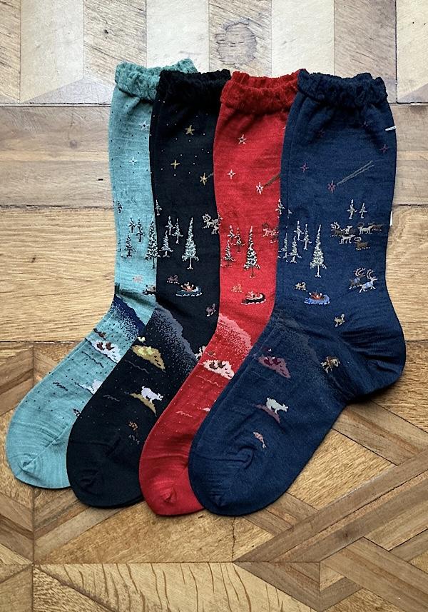 Rose & Lini ANTIPAST WOOL “LAGOM” AM-792 SOCKS BLUE Hotsell