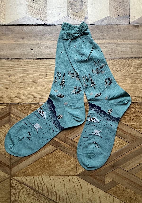Rose & Lini ANTIPAST WOOL “LAGOM” AM-792 SOCKS SAGE Vendita Economica