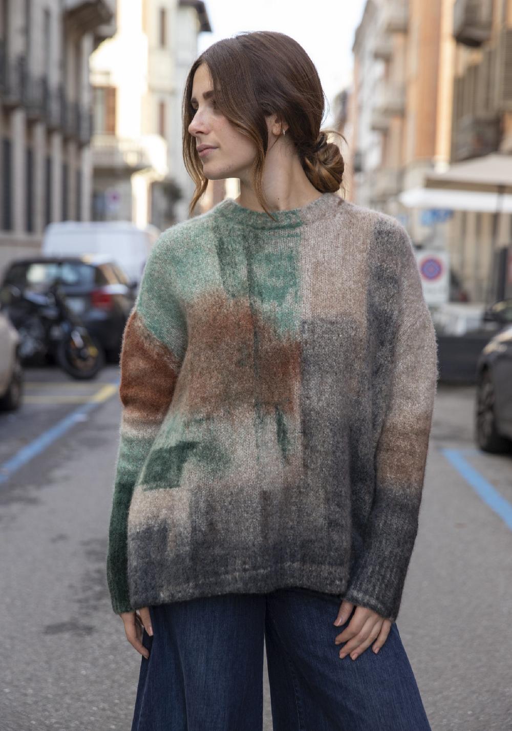 Rose & Lini FISSORE CASHMERE “MARIANNE 26” MULTICOLOR PULLOVER Pezzi Unici