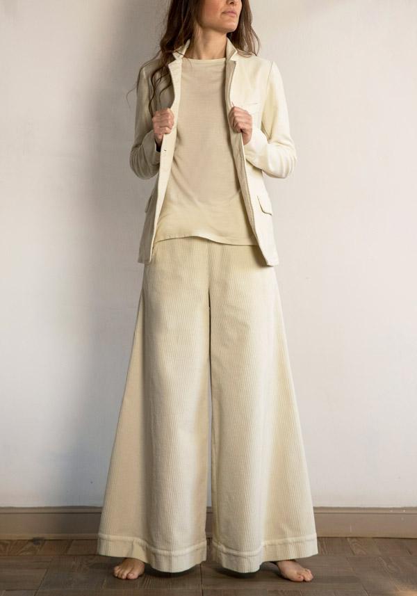 Rose & Lini BARBARA TANI COTTON “PANTS 457 V03” CORDUROY FLOUR Soddisfazione Garantita
