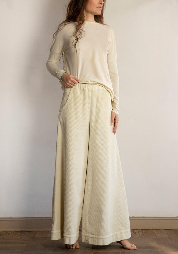 Rose & Lini BARBARA TANI COTTON “PANTS 457 V03” CORDUROY FLOUR Soddisfazione Garantita