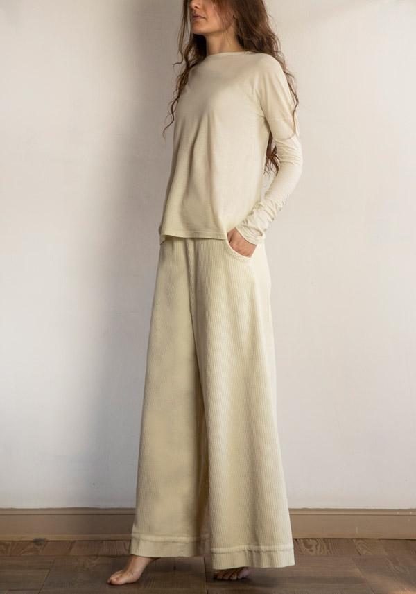 Rose & Lini BARBARA TANI COTTON “PANTS 457 V03” CORDUROY FLOUR Soddisfazione Garantita