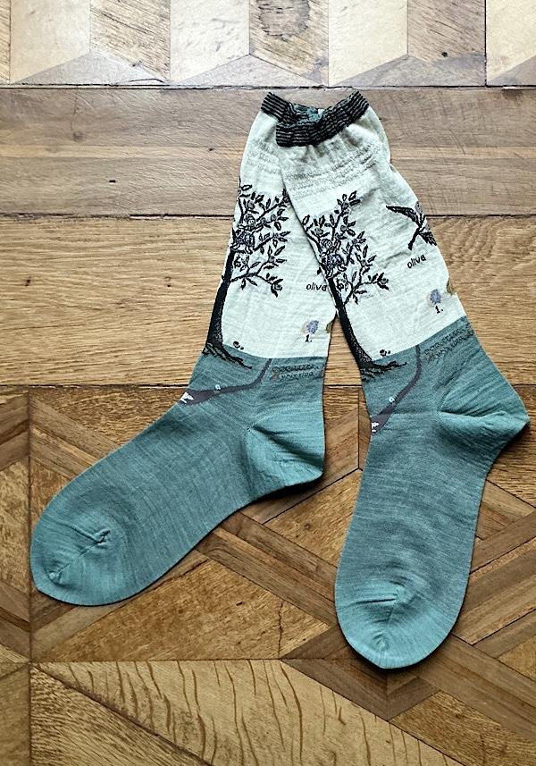Rose & Lini ANTIPAST WOOL “OLIVE HARVEST” AM-790 SOCKS IVORY Acquista Ora