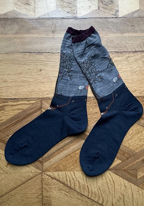 Rose & Lini ANTIPAST WOOL “OLIVE HARVEST” AM-790 SOCKS MIX GREY Consegna Veloce