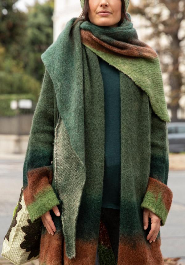 Rose & Lini FISSORE CASHMERE “MARIANNE 13” KAKI SCARF Cyber Monday
