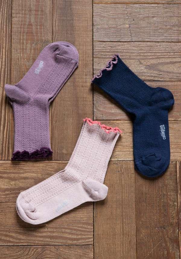 Rose & Lini COLLEGIEN “AMBRE” MERINO WOOL SOCKS NAVY Vendite Flash