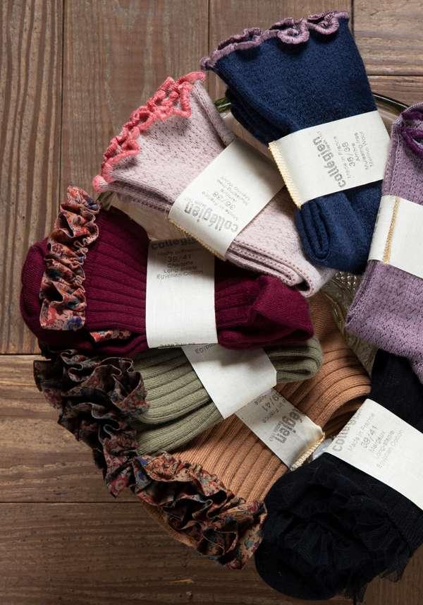 Rose & Lini COLLEGIEN “AMBRE” MERINO WOOL SOCKS NAVY Vendite Flash