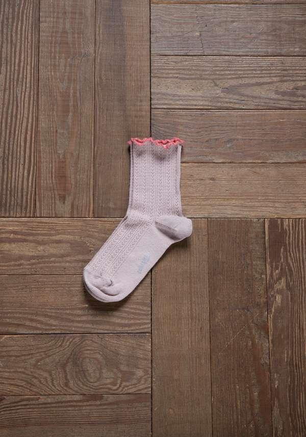 Rose & Lini COLLEGIEN “AMBRE” MERINO WOOL SOCKS ROSE Nuova