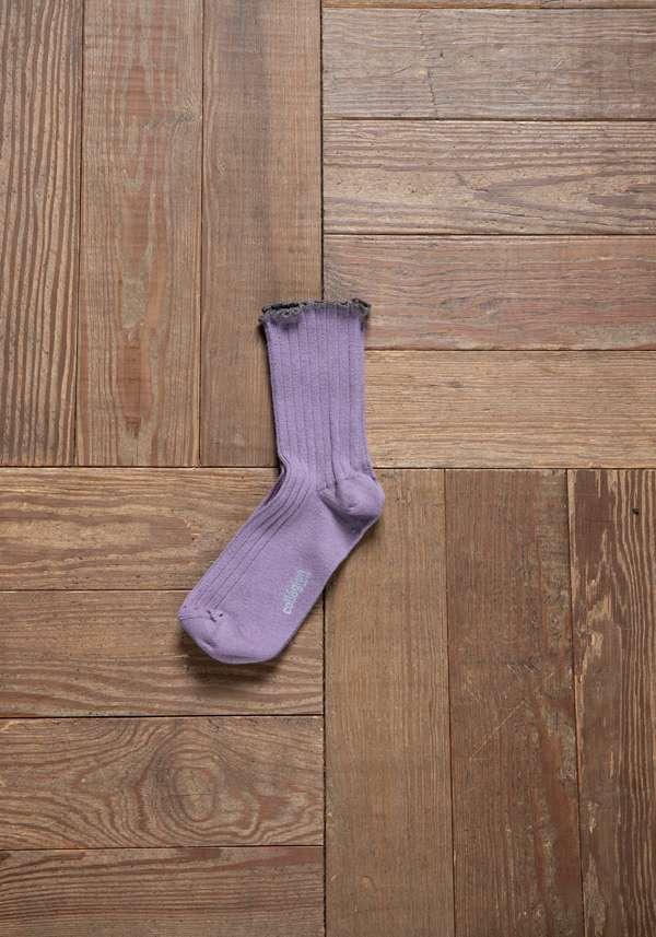 Rose & Lini COLLEGIEN “DELPHINE” RIBBED SOCKS GLYCINE Italy