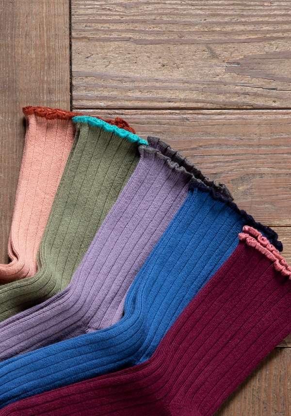 Rose & Lini COLLEGIEN “DELPHINE” RIBBED SOCKS GLYCINE Italy