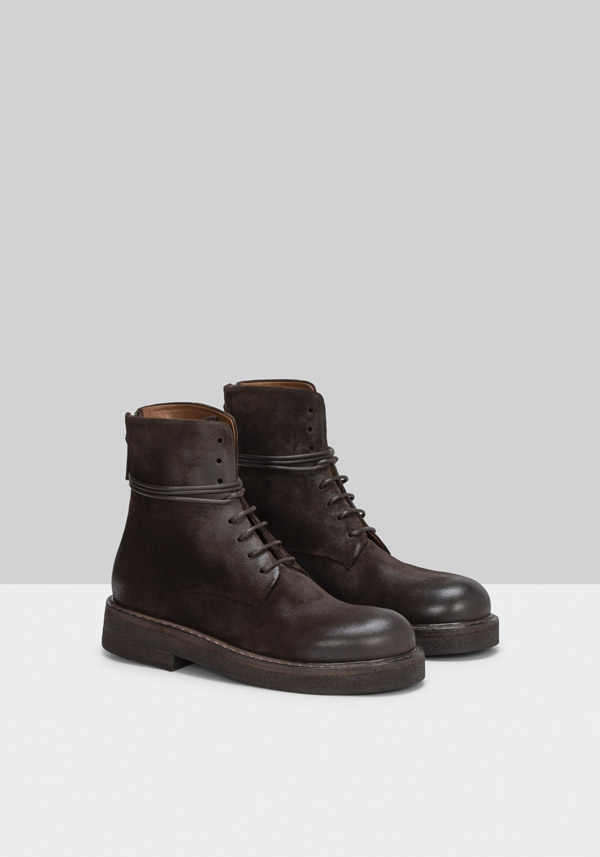 Rose & Lini MARSÈLL “PARRUCCA” SUEDE MORO ANKLE BOOTS Qualità