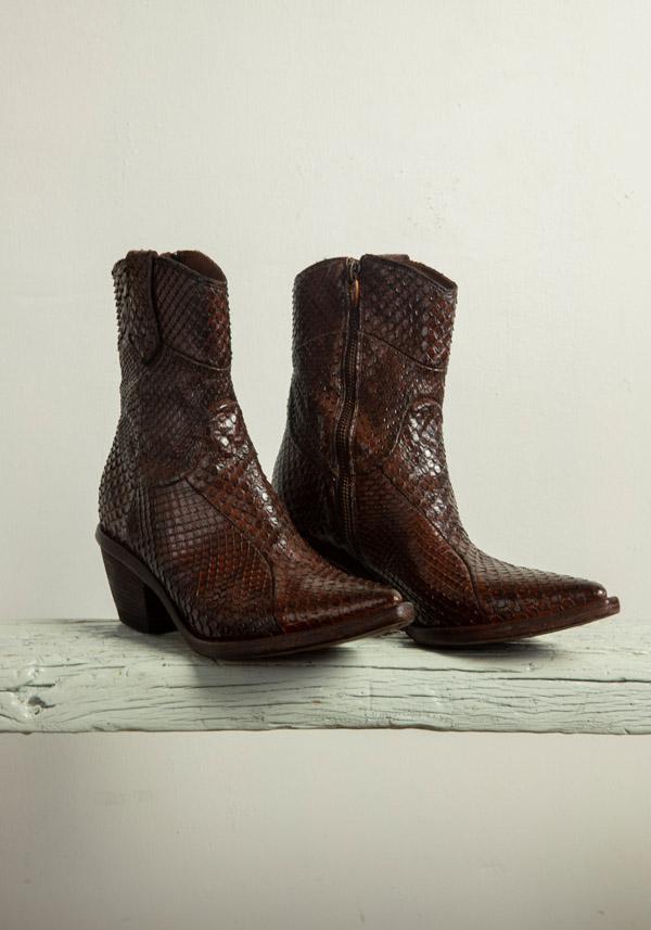 Rose & Lini FAUZIAN JEUNESSE “TEXANO 3886” CROCO GINGER TEXAS BOOT Qualità Garantita