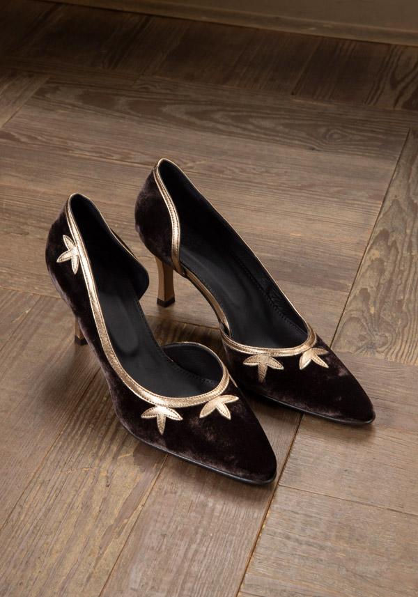 Rose & Lini ROSE’S ROSES “FRIDA” VELVET & LAMÉ HEELS ACQUISTA ORA