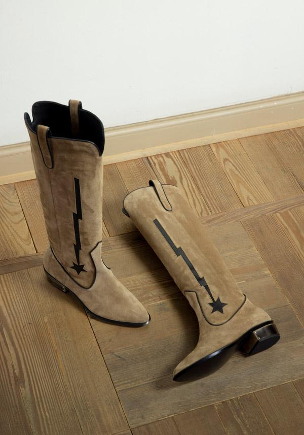 Rose & Lini KATE CATE SUEDE LEATHER “STELLA ROCK” BROWN BOOTS Consegna Veloce