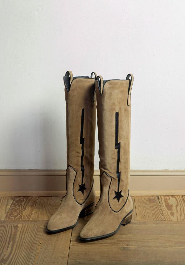Rose & Lini KATE CATE SUEDE LEATHER “STELLA ROCK” BROWN BOOTS Consegna Veloce