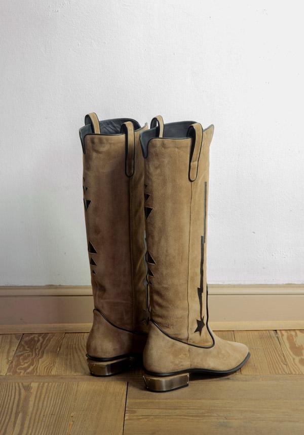 Rose & Lini KATE CATE SUEDE LEATHER “STELLA ROCK” BROWN BOOTS Consegna Veloce