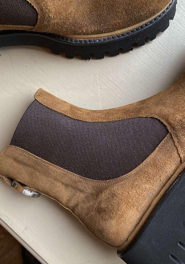Rose & Lini ROCCO P. “TRONCHETTO 15630” SUEDE CARAMEL ANKLE BOOTS Promozione Limitata