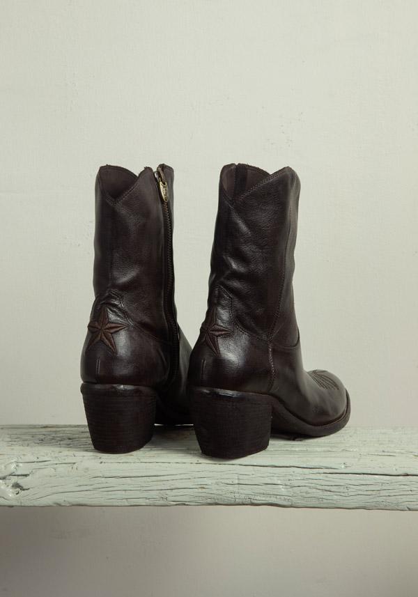 Rose & Lini FAUZIAN JEUNESSE “IGNIS” EBONY LEATHER TEXAS BOOT Fino Al -60%