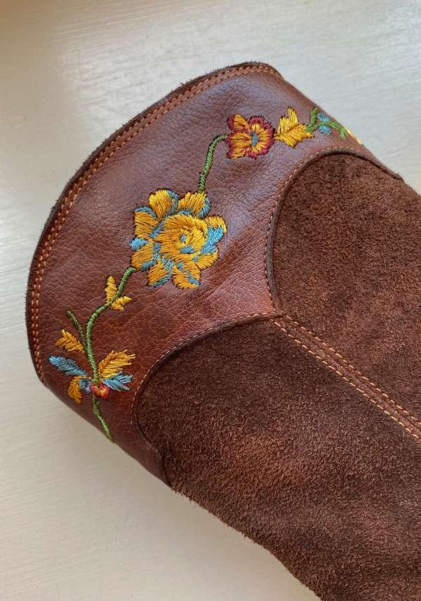 Rose & Lini FAUZIAN JEUNESSE “ROVESCIO” COCCO SUEDE TEXAN ANKLE BOOTS Sottocosto