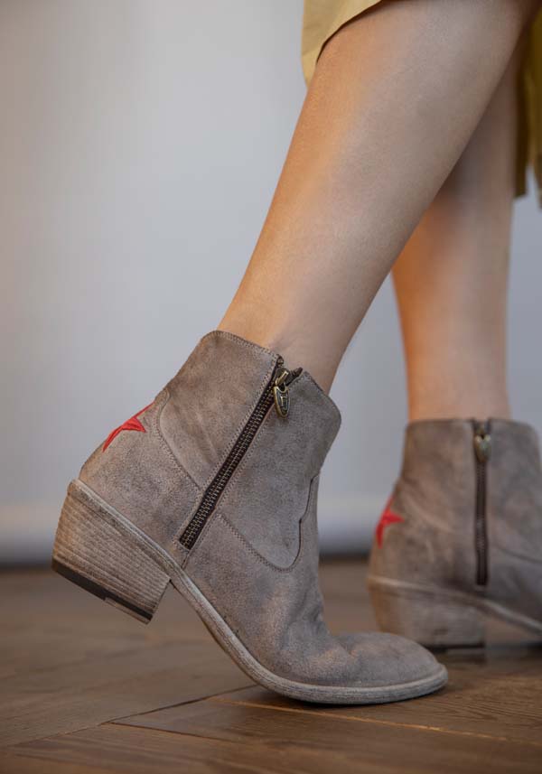 Rose & Lini FAUZIAN JEUNESSE “BOOT 3205” CORK SUEDE TEXAN ANKLE BOOTS Novità