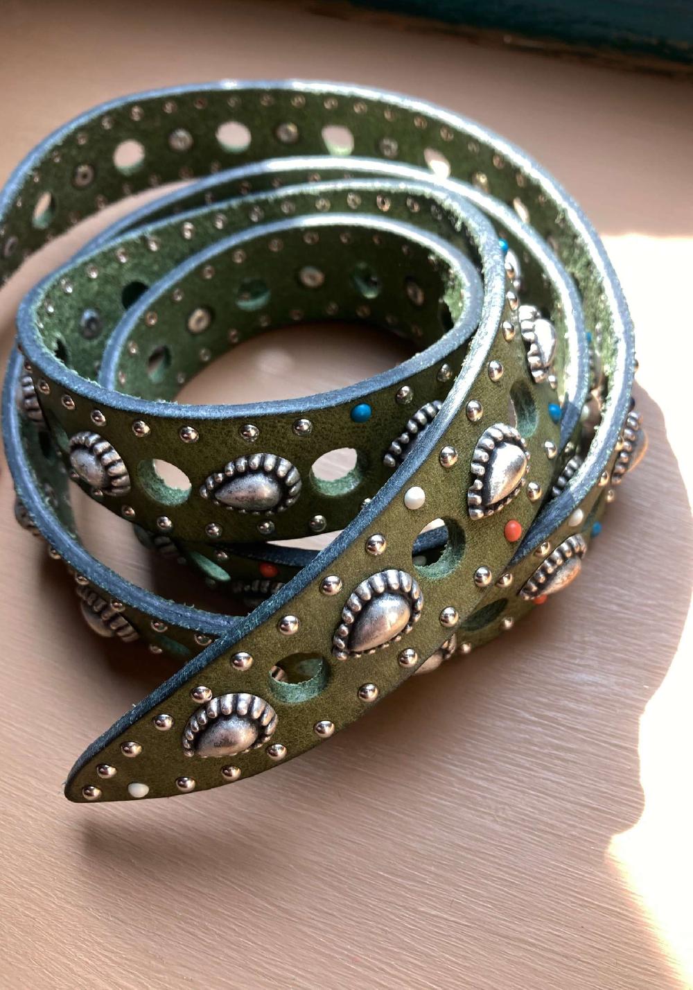 Rose & Lini NANNI MILITARY STUDDED LEATHER “BELT 336” Outlet