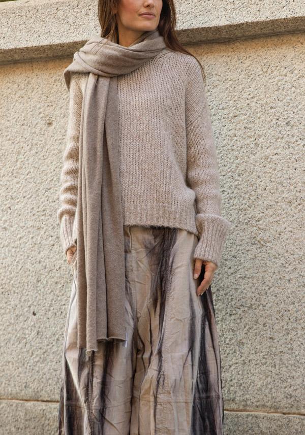 Rose & Lini FALIERO SARTI CASHMERE & WOOL “DUDI” TAUPE SCARF Pezzi Unici