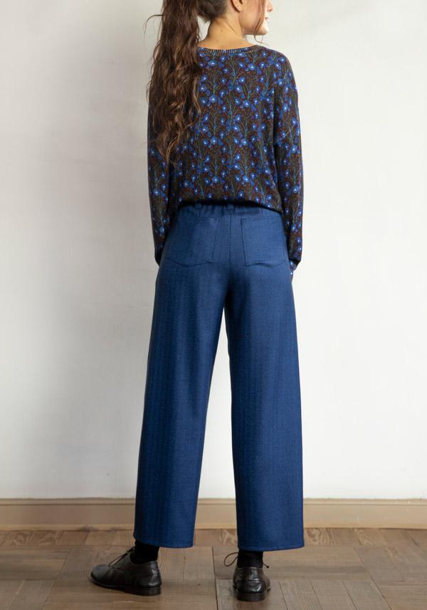 Rose & Lini BARBARA TANI WOOL “PANTS 462 LANA” BLUE Shopping Online