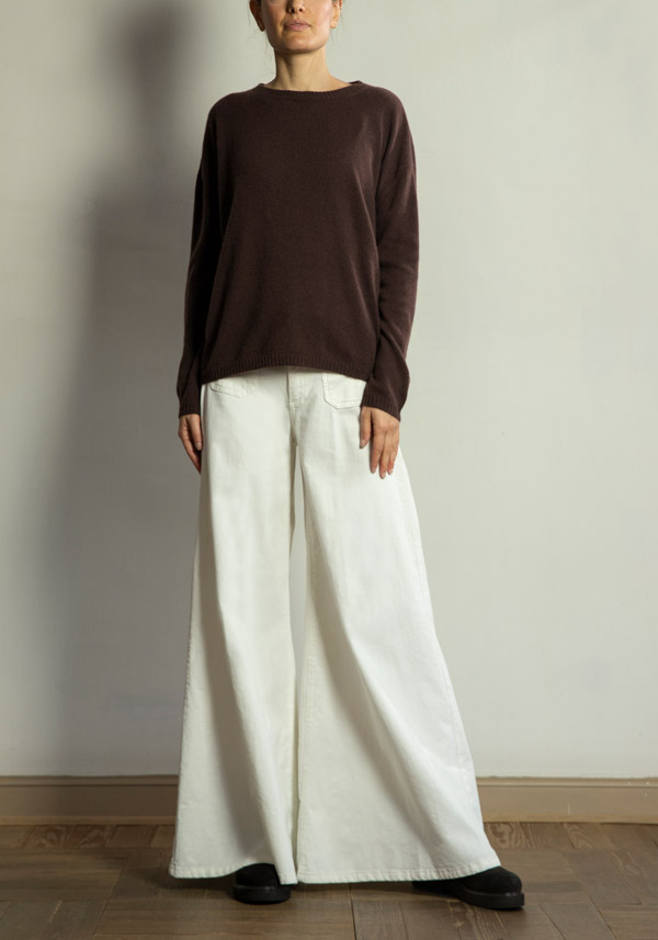 Rose & Lini PS. DON’T FORGET ME “GRACE DYED” WIDE LEG PANTS MILK Consegna Veloce