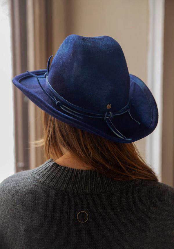 Rose & Lini YESEY “RAFFISH” BLUE FELTED HAT Outlet
