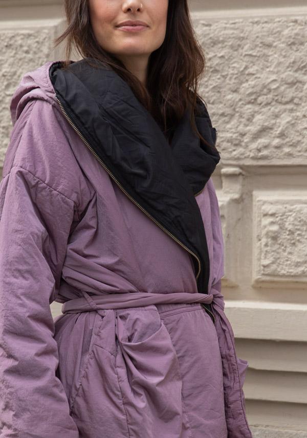 Rose & Lini KIMONORAIN REVERSIBLE “BASIC” JACKET POWDER & BLACK Nuovo