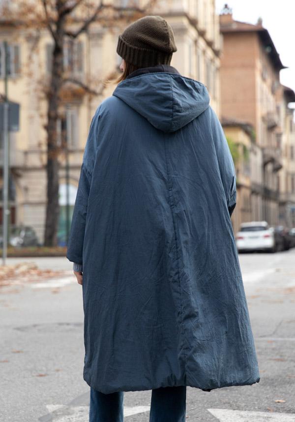 Rose & Lini KIMONORAIN REVERSIBLE “DUST COAT” LEAD & BLACK Sostegno trimestrale
