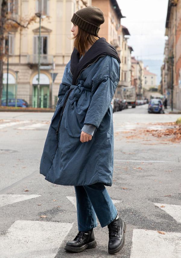 Rose & Lini KIMONORAIN REVERSIBLE “DUST COAT” LEAD & BLACK Sostegno trimestrale