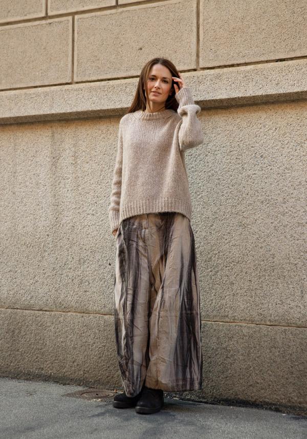 Rose & Lini GILDA MIDANI COTTON “EGG PANTS” TAUPE Acquista Ora