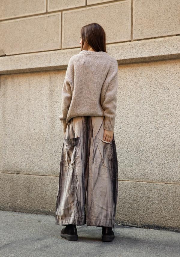 Rose & Lini GILDA MIDANI COTTON “EGG PANTS” TAUPE Acquista Ora