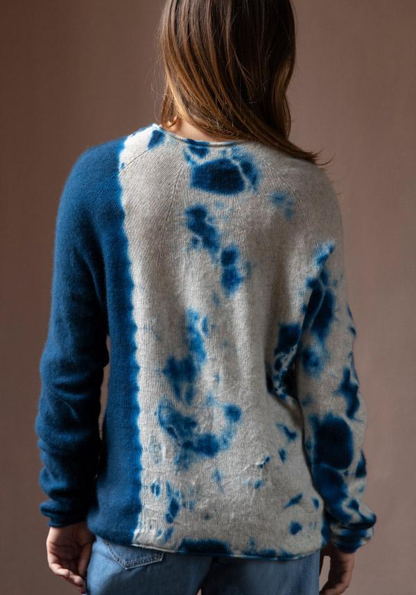 Rose & Lini SUZUSAN CASHMERE “PULL 3028” BLUE & GREY Convenienza